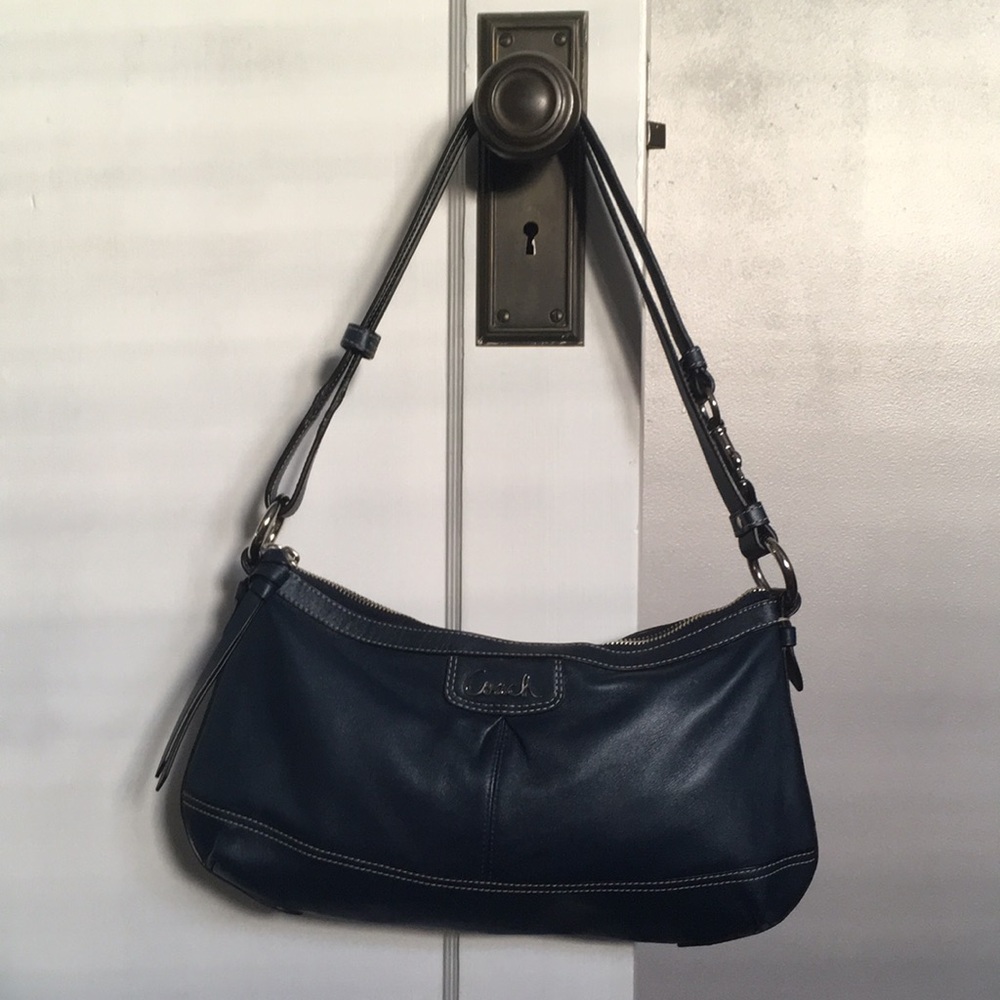 Coach blue leather purse. Like new!